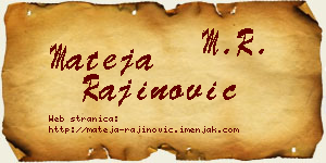Mateja Rajinović vizit kartica